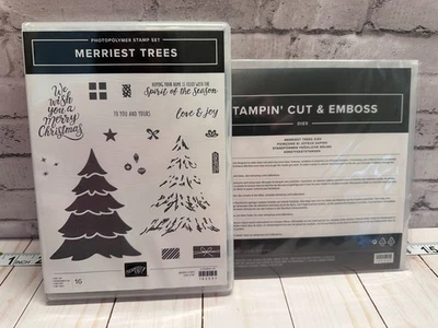 Stampin’ Up! Juego de estampillas y troqueles de corte Merriest Trees ~ Navidad, amor y alegría Foto 1 de 4