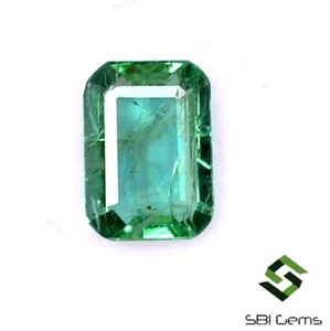 7x5 mm Certified Natural Emerald Octagon Cut 0.82 Cts Zambia Untreated Gemstones - Picture 1 of 5
