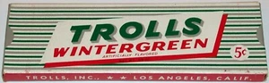 Vintage box TROLLS WINTERGREEN candy 5 Cents Los Angeles California unused nrmt - Picture 1 of 2