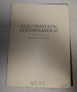 Original QUAD Electrostatic Loudspeaker 63 Instruction Manual - Picture 1 of 2