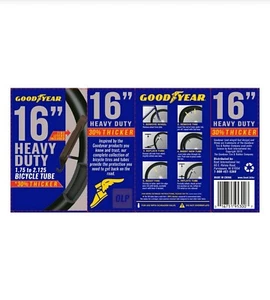 (Lot of 3) Goodyear 16" Heavy Duty Bicycle Tubes 1.75 to 2.125 W/Tire Levers - Picture 1 of 2