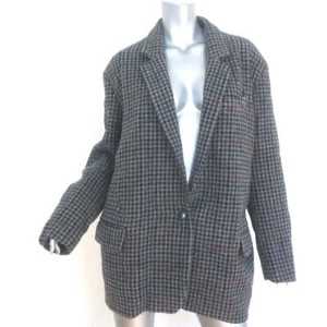 Isabel Marant Etoile Kaito Houndstooth Blazer Gray Virgin Wool Size 42 - Picture 1 of 8