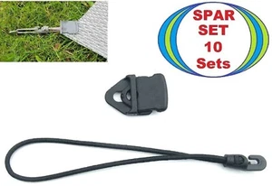 10x Spannklammer schwarz MINI CLIP Planen Spanner-Halter + 25cm Ø 4mm Spanngummi - Picture 1 of 15