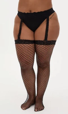 Medias ligueras de imitación de rejilla y encaje Torrid para mujer talla grande 1/2 nuevas con etiquetas Foto 1 de 3