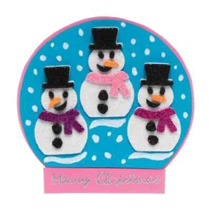 50 Asst Self Adhesive Colourful Glitter Snowman Shapes New - Picture 1 of 3