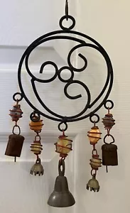 Handcrafted Rustic Vintage Metal Wind Chime with Brass & Metal Bells - Picture 1 of 13