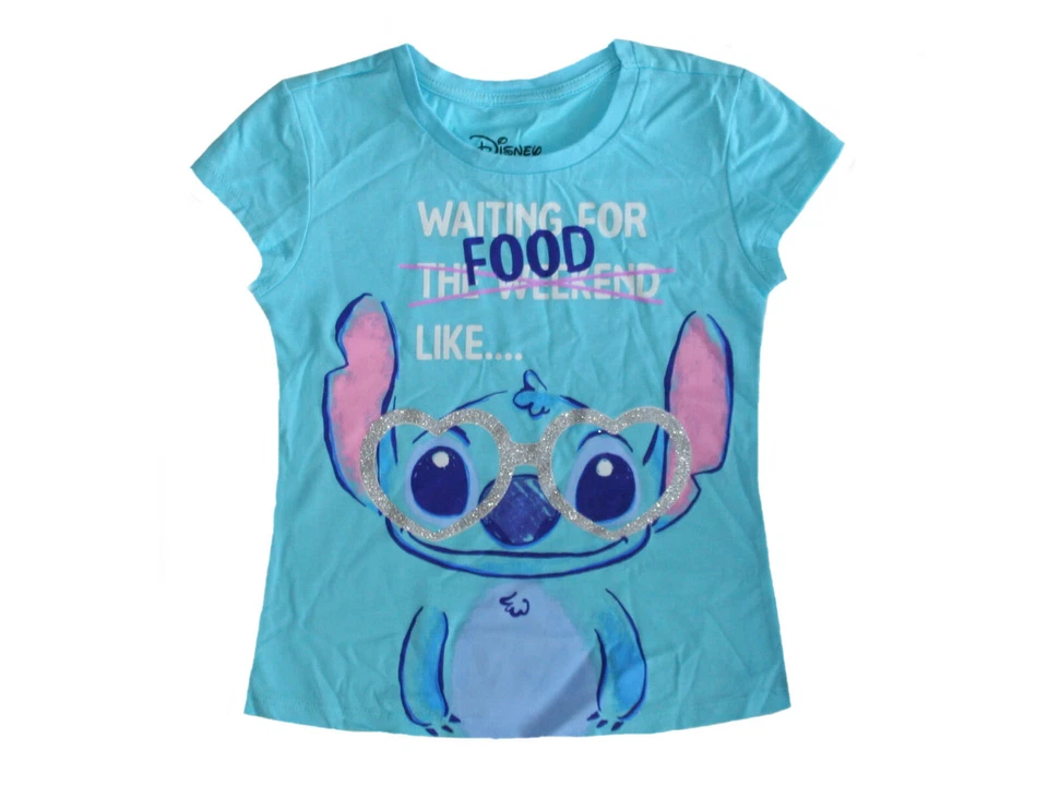 Stitch Waiting for Food Little Girl's T-Shirt NWT - Image 1 of 1