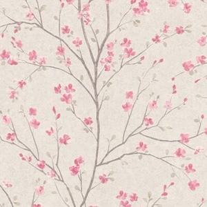 AS Creation Cherry Blossom Floral Flower Trail Wallpaper Cream Pink 37912-1 - Picture 1 of 3