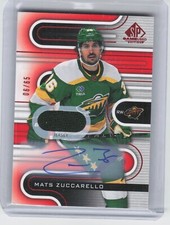 2022-23 UD SP Game Used Mats Zuccarello #74 Jersey Auto Red /65 
