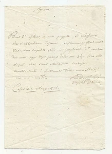 NN753-VIRGILIO DAVIA-BOLOGNESE-AUTOGRAFO SU LETTERA 10 MARZO 1815 BOLOGNA - Foto 1 di 1