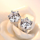 Wholesale 925 Sterling Silver 6mm zircon stud earrings women fashion jewelry