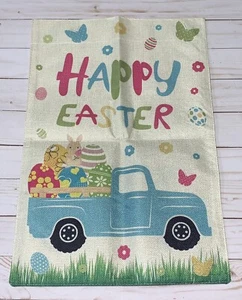 Garden Flag Happy Easter Pickup Truck & Eggs Size - 12 x 18 Inch Double Sided - Picture 1 of 2