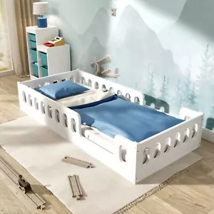 Kinderbett Pierre mit Lattenrost Spielbett Bodenbett Rausfallschutz Gitterbett - Bild 1 von 13