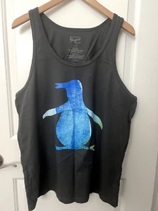 CAMISA ORIGINAL PINGUIN AZUL ACUARELA CON LOGOTIPO PARA HOMBRE GRIS SIN MANGAS NUEVA SIN ETIQUETAS - Imagen 1 de 3