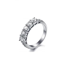 Wedding Band  Cubic Zirconia Jewelry Titanium Series Women's TitaniumStone  Sz 6 - Picture 1 of 5