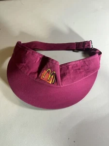 VINTAGE McDonalds Visor Pink Embroidered Logo 90s Employee 90s - Picture 1 of 2