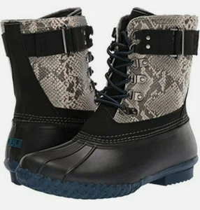 Botas para mujer Jambu talla 8M negras con estampado animal Calgary punta redonda ligeras JBU - Imagen 1 de 5