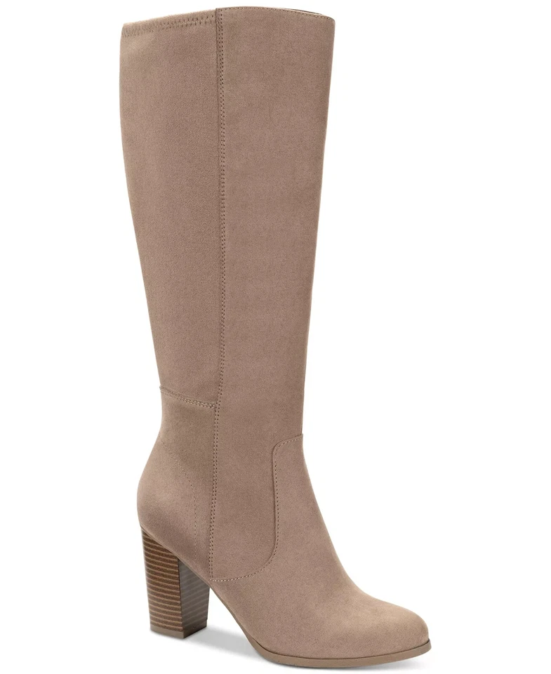 Style&Co Addyy Womens Knee High Riding Boots Taupe Faux Suede 10011011200