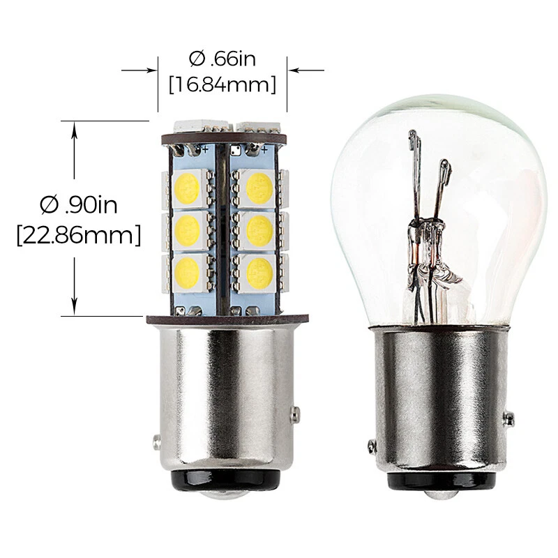 2Pcs BAY15D 1157 5050 18-SMD  LED Turn Signal Light Tail Brake Lamp Bulb - Изображение 1 из 4