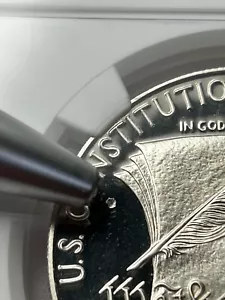 1987 S Constitution Silver Dollar NGC Mint Error PF69 UC Obverse Struck Through - Picture 1 of 9