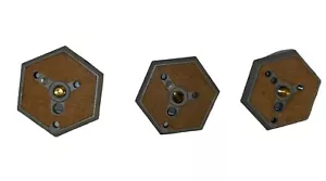 REDUCED 3 Genuine Manfrotto Hex Plates With BRASS 3/8” Camera Mounting Screws - Picture 1 of 2