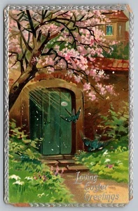 AK Raphael Tuck & Söhne blühender Frühling liebevolle Ostern Grüße Gebote - Bild 1 von 2