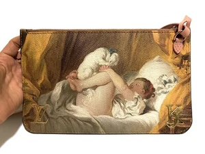 ❤️LOUIS VUITTON KOONS MASTERS Collection FRAGONARD Peach Pink Pochette Pouch Bag - Picture 1 of 12