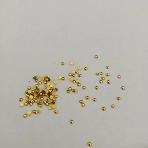 1000pcs very tiny 2mm Gold Half Round Beads Flatback Cabochons AUS Free Post O01 - Picture 1 of 4