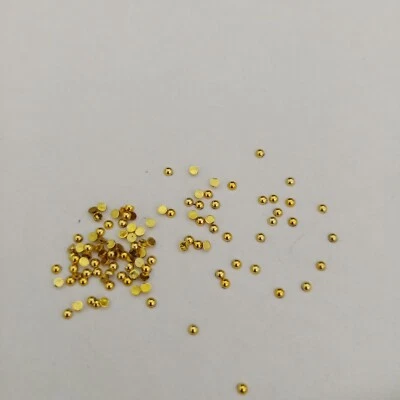 1000pcs very tiny 2mm Gold Half Round Beads Flatback Cabochons AUS Free Post O01 - image 1 of 4