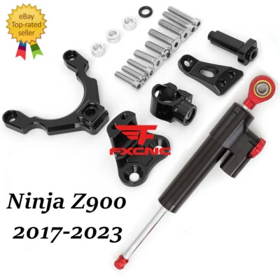 Kit de montaje de soporte estabilizador amortiguador de dirección CNC para Kawasaki Z900 2017-2023 Foto 1 de 4