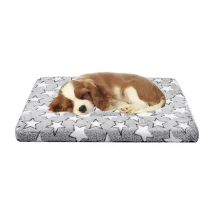 Small Dog Crate Mat 24x16 in Soft Washable 1.6 in Thin Plush Kennel Pad - Picture 1 of 7