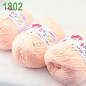 C 3Skeinsx50gr New Soft Baby Cashmere Wool Silk Children Hand Knitting Yarn 02 - Picture 1 of 5