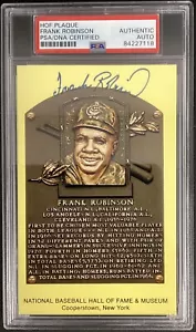 Frank Robinson Signed Gold HOF Plaque Postcard Yellow Orioles Autograph PSA/DNA - Picture 1 of 2