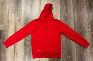 Nike Air Jordan Jumpman Youth Sz M Medium Therma Fit Vintage Red Hoodie Pullover - Picture 1 of 6
