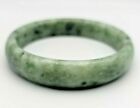 Vintage Mossy Green Jade Jadite Bangle Bracelet 52 Grams