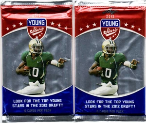 Paquetes de tarjetas de fútbol Leaf Young Stars 2012 - Lote de 2-Russell Wilson Año de novato - Imagen 1 de 1