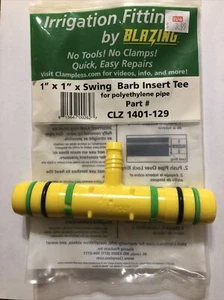 Tee 1" X 1" Swing Barb Pipe Polyethylene Pipe Connector CLZ 1401-129 - Picture 1 of 4