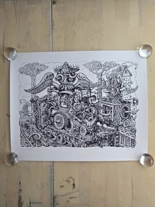 David Welker The Send Off Line Art Variant 20"x16" Signed Limited Edition 49/50 - Picture 1 of 19