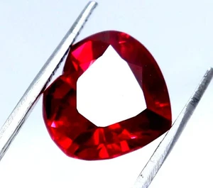 7.55 Ct Natural Ruby Certified Heart Cut Red Faceted Loose Flawless Gemstone - Picture 1 of 5