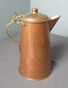 Vintage Copper Kettle - Hinged Lid Attached - Handle Decorative - 14" t - f5 pp - Picture 1 of 16