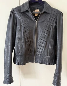 Chaqueta de cuero negra John Galliano auténtica rara - Imagen 1 de 5
