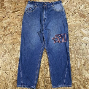 Vintage 90s Y2K Mecca Embroidered Star Baggy Jeans Size 36x30.5 - Picture 1 of 8