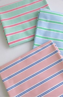 Tela de algodón sarga ancha años 40 patrón de rayas 160 cm ancho por 90 cm corte 3 colores Foto 1 de 4