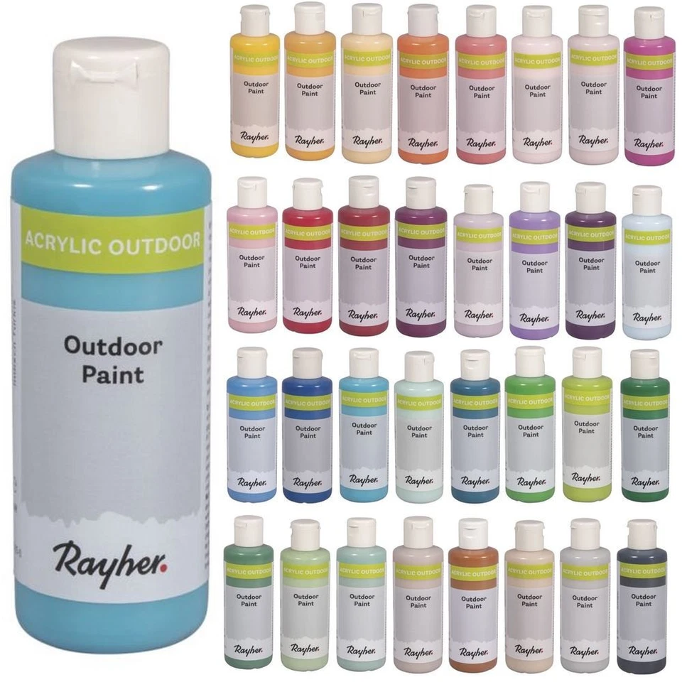 (€62,68/L) Rayher Outdoor Paint 80 ml Acrylfarbe wetterfest 39  Farbtöne basteln - Bild 1 von 1