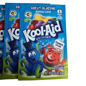 Kool-Aid Great Bluedini mezcla de bebidas sin azúcar paquetes individuales variedad paquete de 6 - Imagen 1 de 4