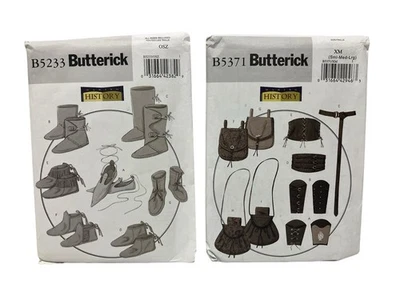 Butterick Making History Pattern Footwear Wrist Bracer Corset Pouch B5233 B5371 - Image 1 of 4