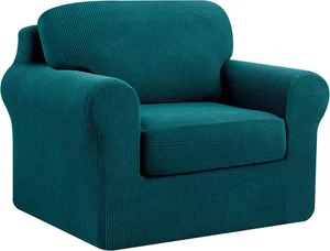 MAXIJIN 2 Piece Jacquard Chair Covers with Arms Super Stretch Non Slip (1 Seater - Picture 1 of 1