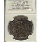 1892-93 Chicago Columbian Expo Medal, St Gaudens, HK-223, NGC MS 63 BN