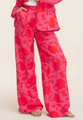 Pantalones para mujer Kate Spade X Target pequeños clásicos rosa tiro alto mezcla de lino nuevos con etiquetas Foto 1 de 4