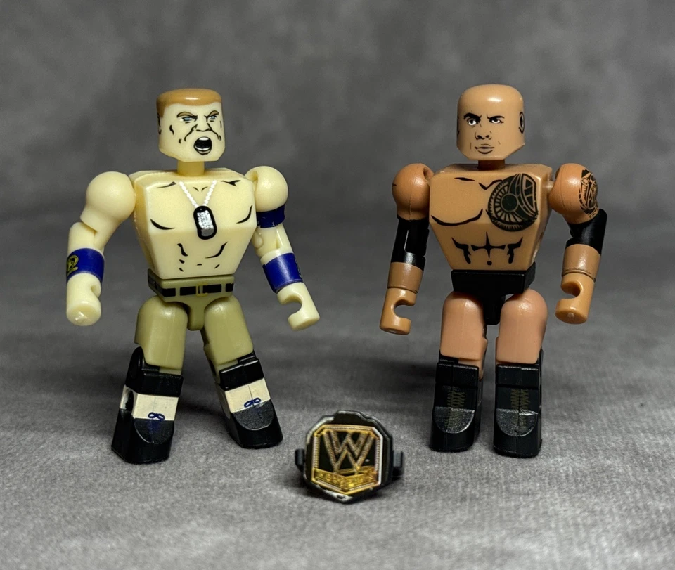 WWE StackDown C3 John Cena & The Rock Minifigures w/ Championship Belt 2" Figure - Image 1 of 4